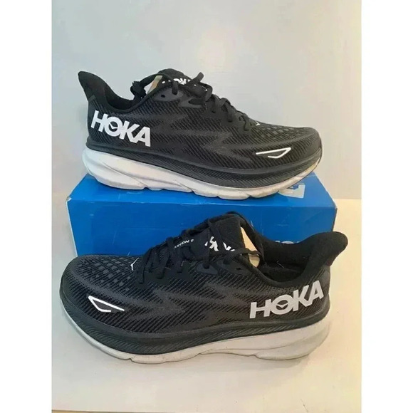 Hoka One One Other - .937 Hoka M Clifton 9, Black/White, Mens Running Shoes-US 10.5 Mens